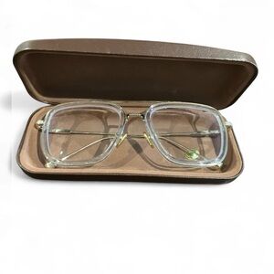 Clear Square Glasses with Case
